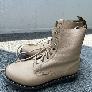 Dr. Martens Women's Beige Combat Boots